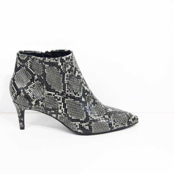 Ann Taylor Kitten Heel Booties sz 8 Women Faux Leather Boots snakeskin print - Picture 1 of 10